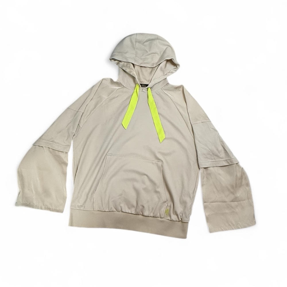 Twin-Set Cream and Neon Yellow Sweatshirt Hoodie